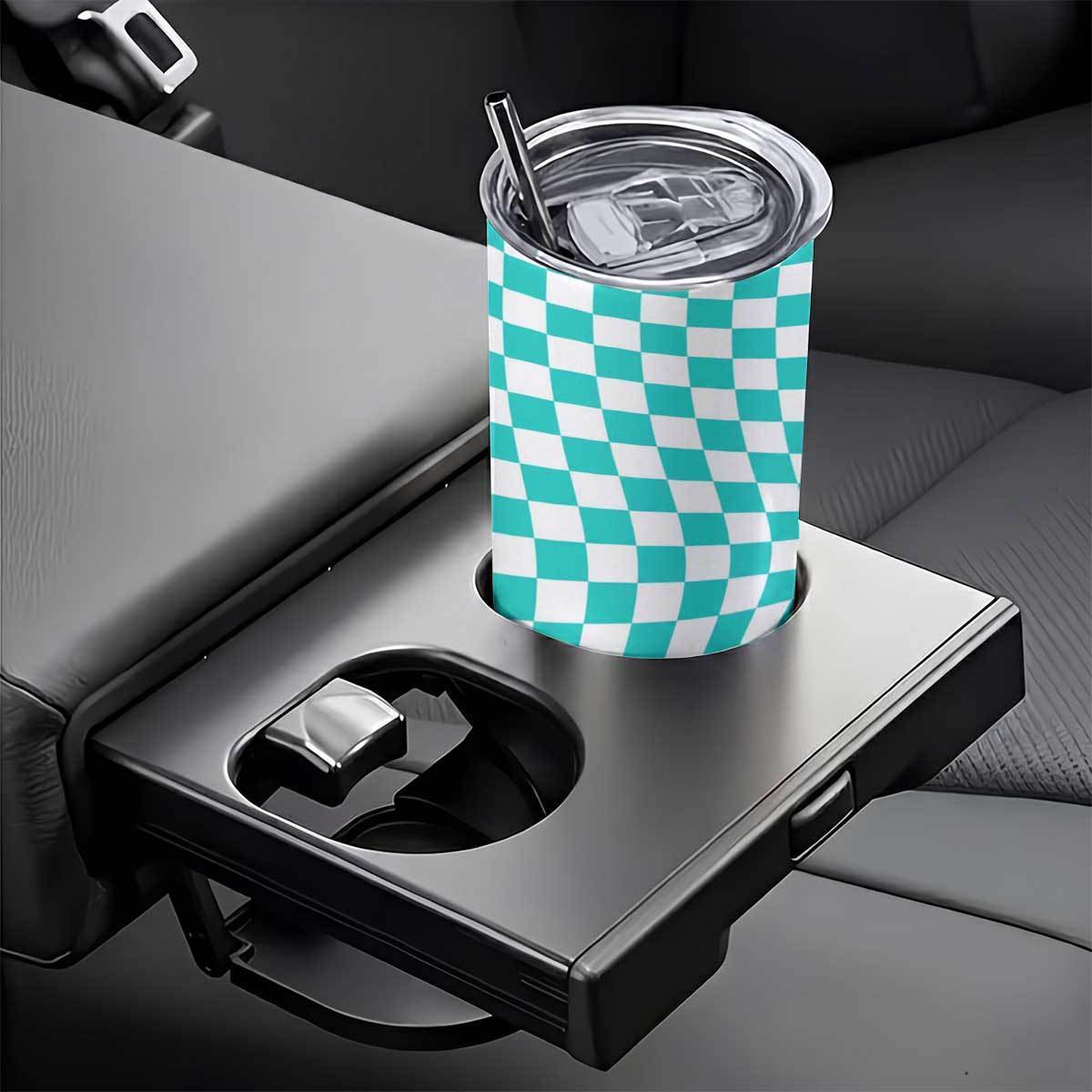 20온스 청록색과 흰색 체크무늬 물결 패턴 스테인리스  - Tumbler 20Oz White 리뷰 및 가격