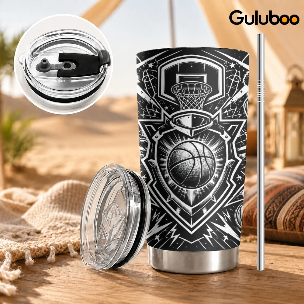 블랙 화이트 스포츠 엠블럼 진공 보온병 20oz 스테인 - Tumbler 20Oz White 리뷰 및 가격