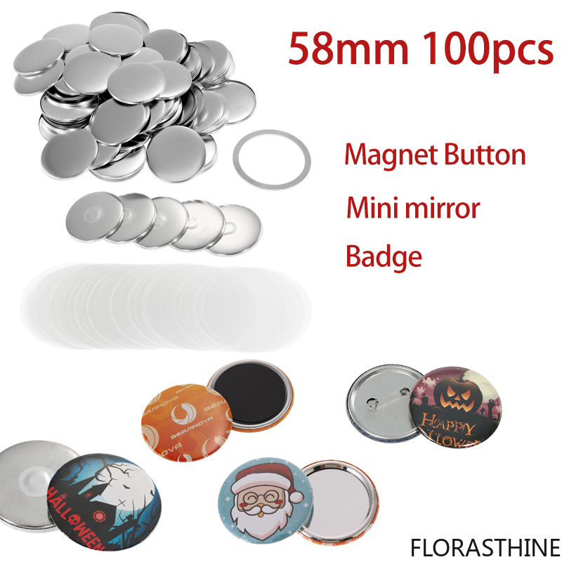 100세트 58mm 빈 핀 버튼 배지 재료 화이트보드  - Button Badge Blank 리뷰 및 가격